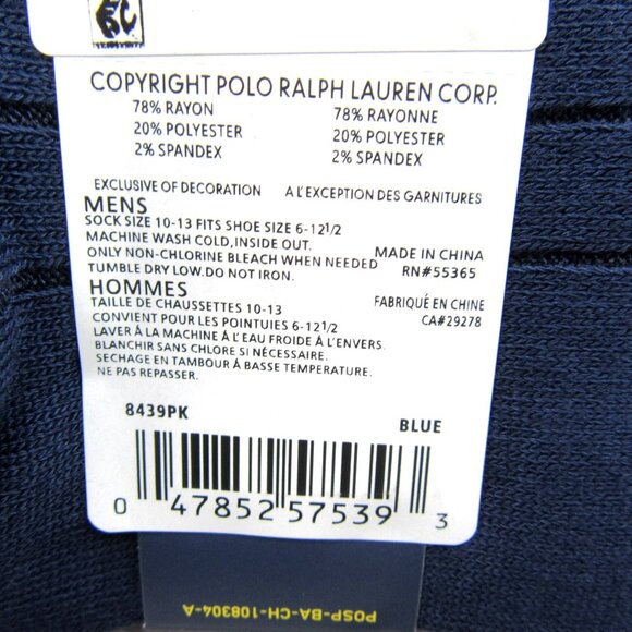 Polo Ralph Lauren Soft Touch Rib Dress Socks Men's Size 6-12.5 (3 PAIRS) NEW - Picture 13 of 13